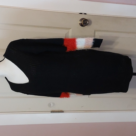 No Comment Black Loose Knit Long Sleeve Tunic Sweater Dress Size S - Picture 4 of 8